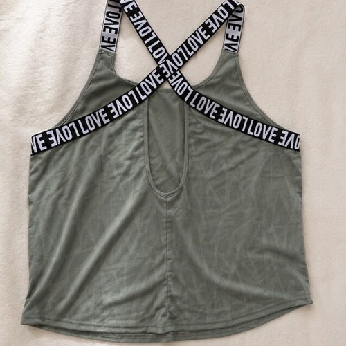 Athletic top, black and green, size L