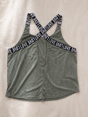 Athletic top, black and green, size L
