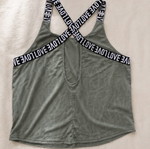 Athletic top, black and green, size L