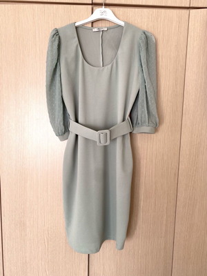 Dress with belt, like new, size S-M, above knee length