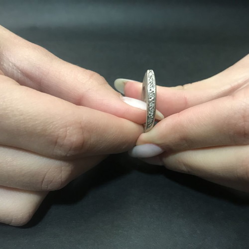18k White Gold Ring with 7 Brilliant Diamonds 0.07ct SI-H