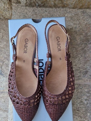 Gabor leather slingback brown shoes like new size 38