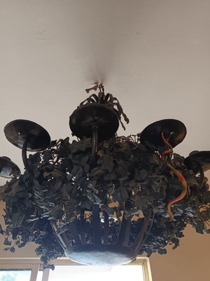 Rustic handmade chandelier made of wrought iron like new