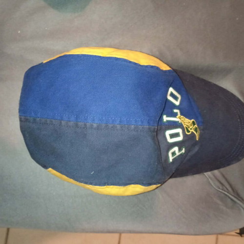 Ralph Lauren Polo baseball cap size XL like new, blue with yellow panels