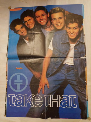 Αφίσα Take That & Beverly Hills μεταχειρισμένη, 56x39,4, περιοδικό Κατερίνα