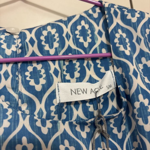 Crop top New Age new, satin texture, blue, size S