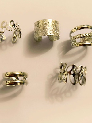 Ear cuffs new silver set