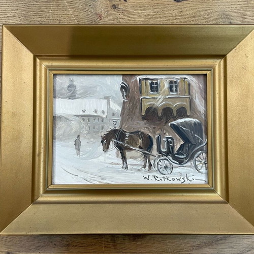 W. Rutkowski artwork used with golden wooden frame