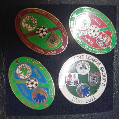 Panathinaikos 2010-2011 UEFA Champions League collectible pin set of 4