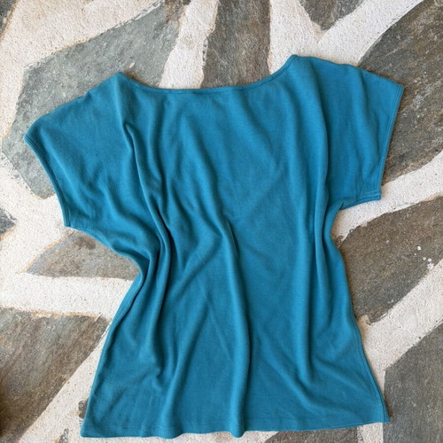 Yves Saint Laurent YSL vintage cotton top like new, teal turquoise