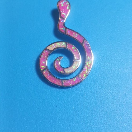 Silver 925 pendant with pink opalina, new