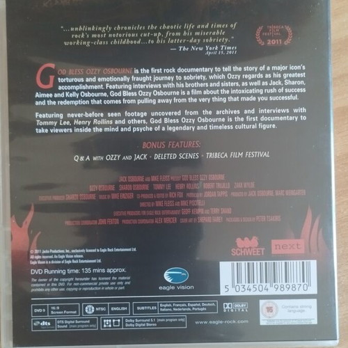 God Bless Ozzy Osbourne DVD like new with booklet and subtitles