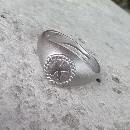 Ring Apefthon silver 925° chevalier matte finish like new
