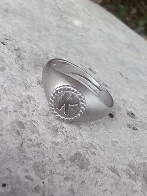 Ring Apefthon silver 925° chevalier matte finish like new