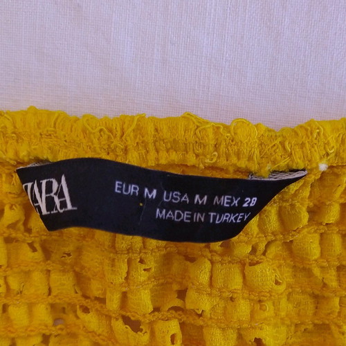 Zara yellow lace bralette used, size S