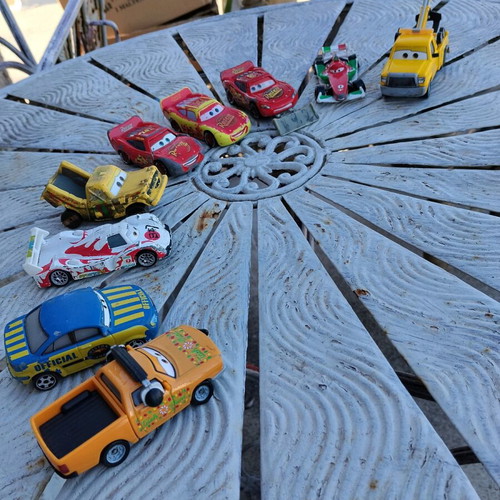Set of 9 Disney Pixar Cars toy cars used, Mattel metal and plastic