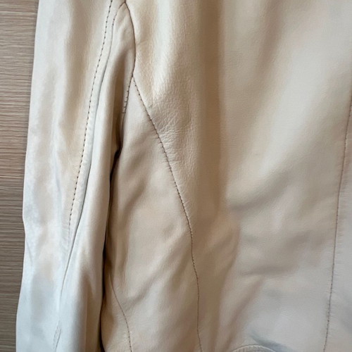 Zara women's leather jacket cream like new, size S