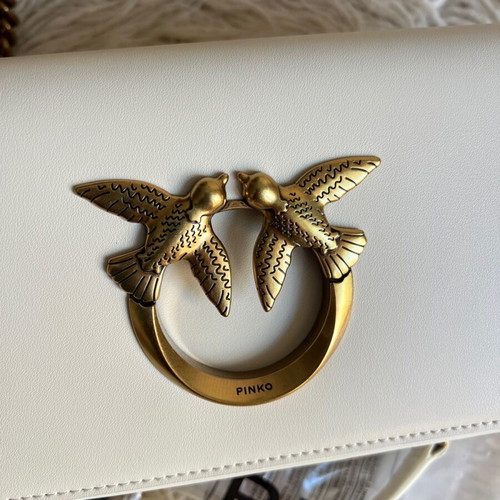 Pinko crossbody bag new white beige with magnetic clasp