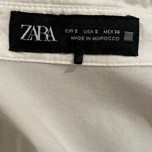 White cotton Zara oversized shirt new, size S