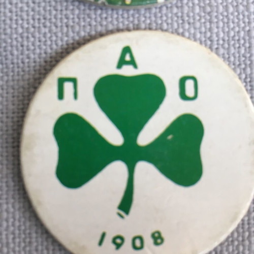 Old school football star badges used, Panathinaikos 90s, pack of 4