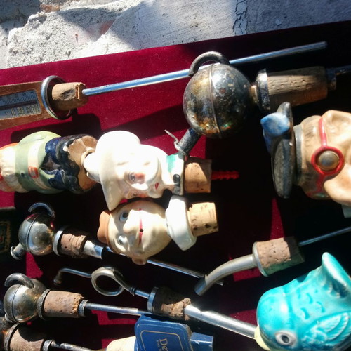Antique bottle stoppers collection used