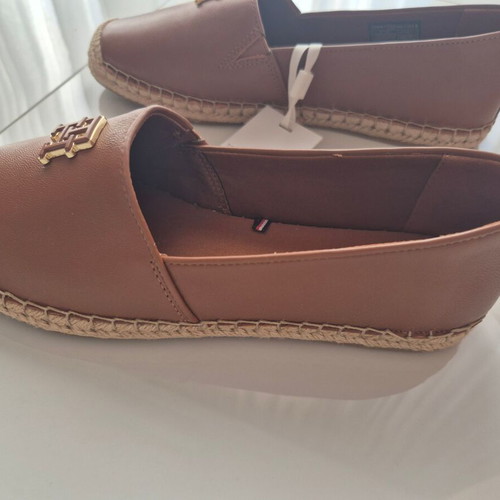 Tommy Hilfiger leather espadrilles size 40, brown