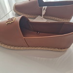 Tommy Hilfiger leather espadrilles size 40, brown