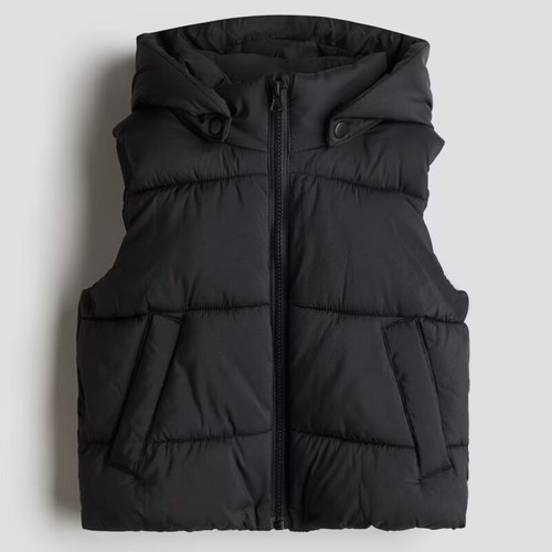 Gilet H&M black water-repellent like new, size 2-4 years
