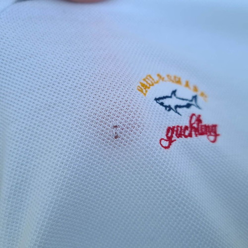 Paul & Shark Yachting men's polo shirt 1/4 zip XXL, white