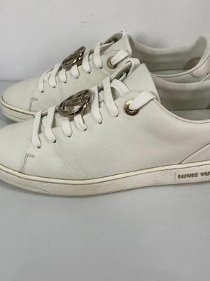 Louis Vuitton Frontrow leather sneakers used, white, size 37