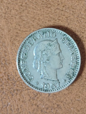 Νόμισμα Ελβετίας 1957 μεταχειρισμένο, Deratio Helvetica