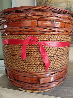 Wooden woven basket used