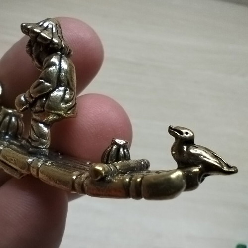 Chinese brass boat for incense sticks new
