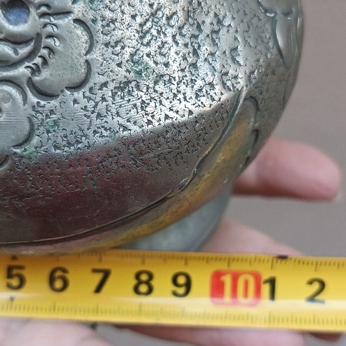 Vintage Silver Plated Vase Embossed Floral Design used