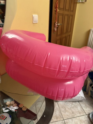Pink inflatable armchair