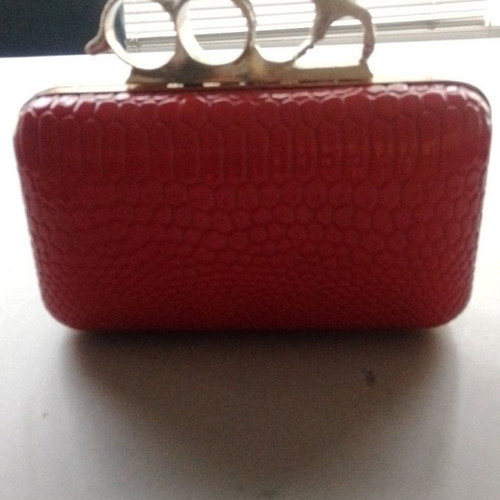Red evening bag new, handheld