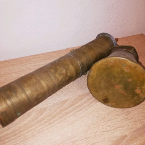 Brass set coffee grinder and cezve used