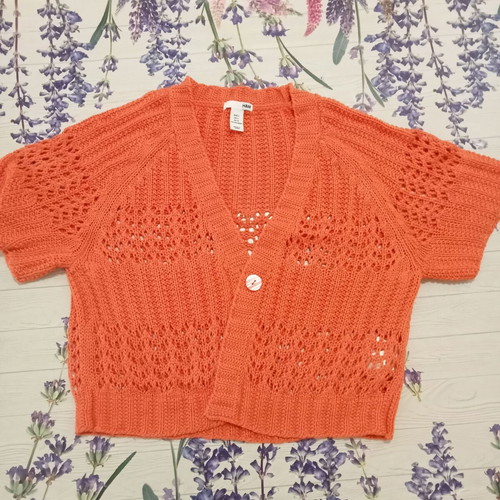 H&M Summer Cardigan Large Coral Color New