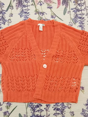 H&M Summer Cardigan Large Coral Color New