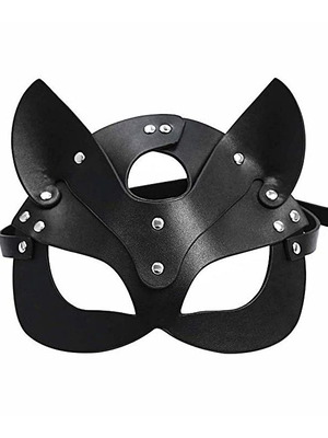 Erotic face mask Sexy cat black eco leather new