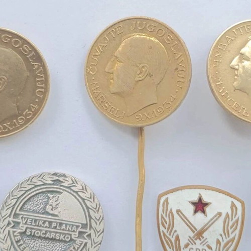 Yugoslavia Serbia King Alexander I Metal Stick Pin Badges Lot of 13 used