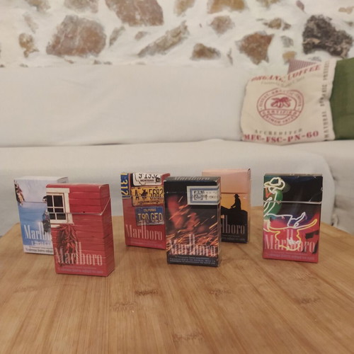 Marlboro collectible cigarette packs set of 6 used