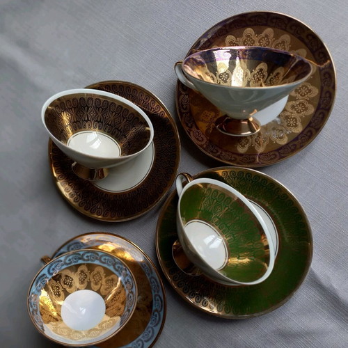 Bavaria coffee cups used, set of 4, vintage