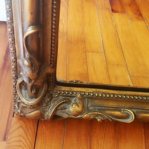 Wood Carved Gold Mirror Like New Large Size