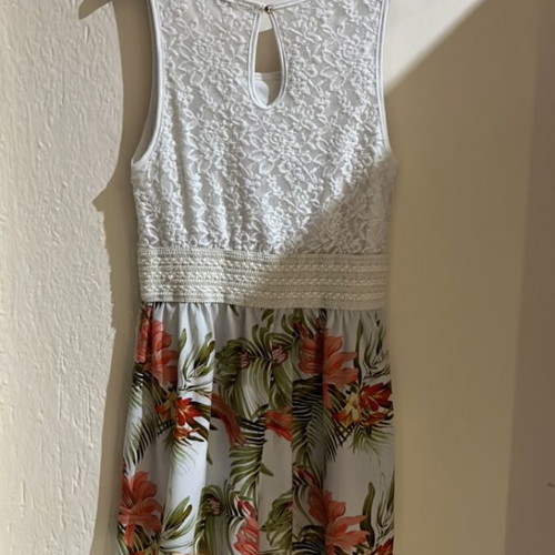 One-piece romper Colin's new, white-pink-green with pockets