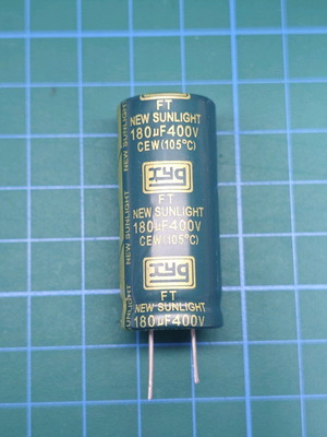 New Sunlight electrolytic capacitor 180μF 400V like new