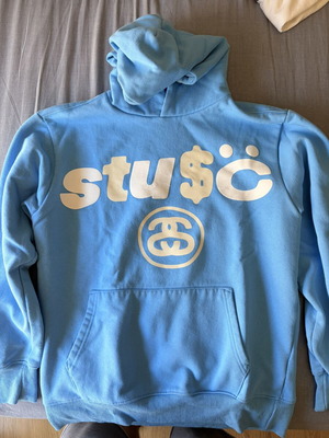 Stussy Hoodie 8ball Cactus Jack Like New, Blue, Size L