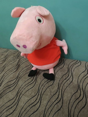 Peppa Pig μεγάλο λούτρινο παιχνίδι με κόκκινο φόρεμα