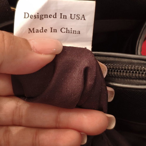American Designed Black Shoulder Bag used, saffiano texture