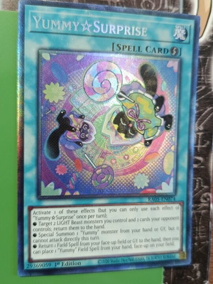 YummySurprise Yu-Gi-Oh! card like new with Ultra Pro sleeve